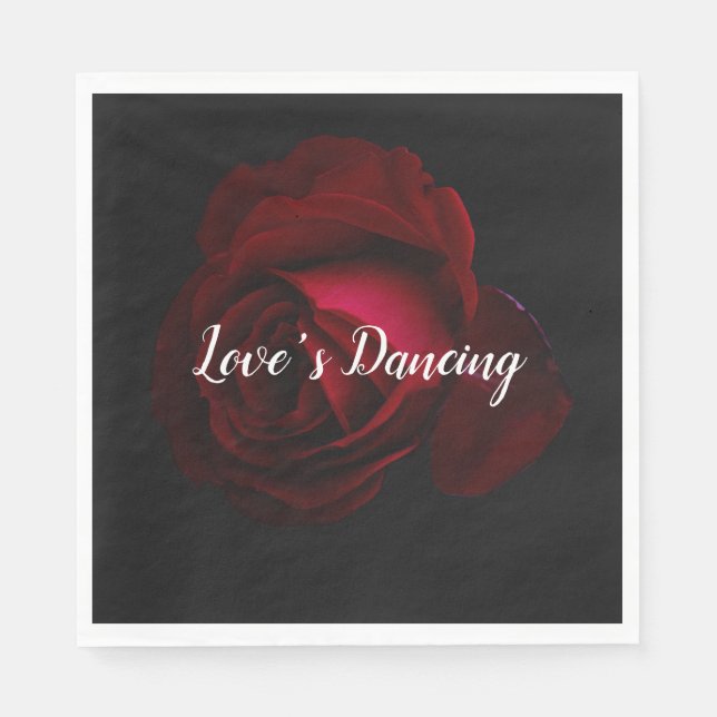 Rot, Schwarz und Rose Serviette (Vorderseite)