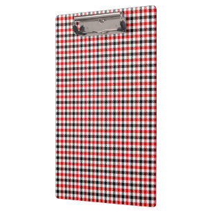 Rot Schwarz und Weiß Gingham Karo Klemmbrett