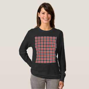 Rot Schwarz und Weiß Gingham Karo T-Shirt