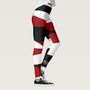 Rot Schwarz und Weiß Leggings