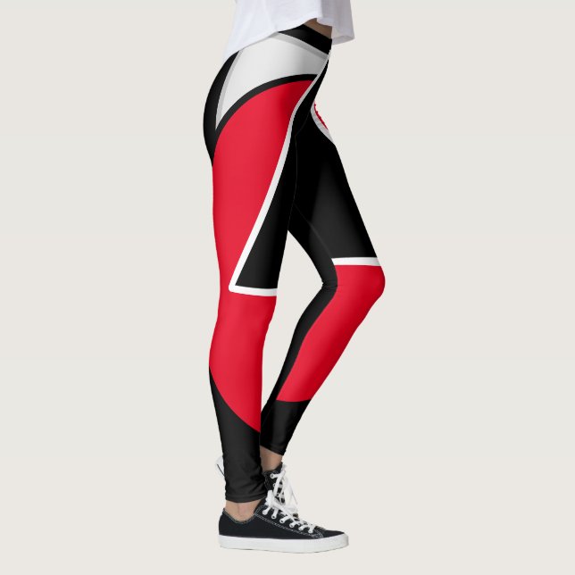 Rot, Schwarz und Weiß  Leggings (Rechts)