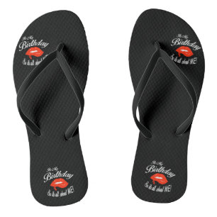 Rot Schwarz und Weiß, meine Geburtstagsflippen Flip Flops