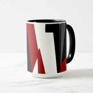Rot Schwarz und Weiß Tasse