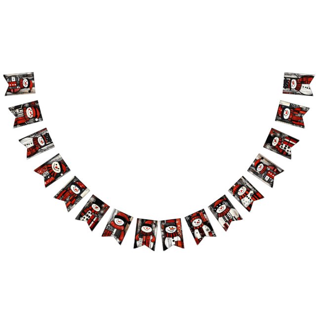 Rot, Schwarz und Weiß Wimpelkette (Alle)