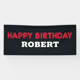 Rot Schwarz Weiß Alles Gute zum Geburtstag Kindern Banner