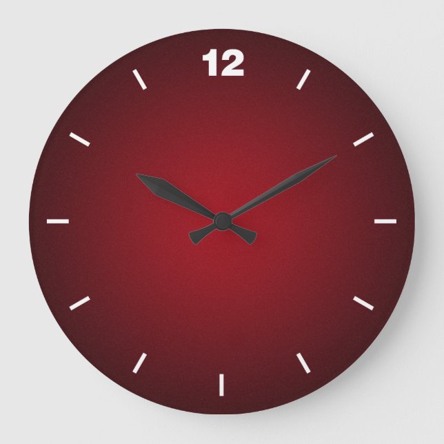 Rot-Schwarz-Weiß Große Wanduhr (Vorderseite)