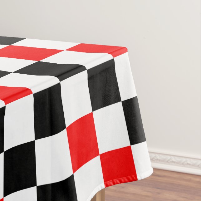 Rot Schwarz Weiß kariertes Musterdesign  Tischdecke (Beispiel)