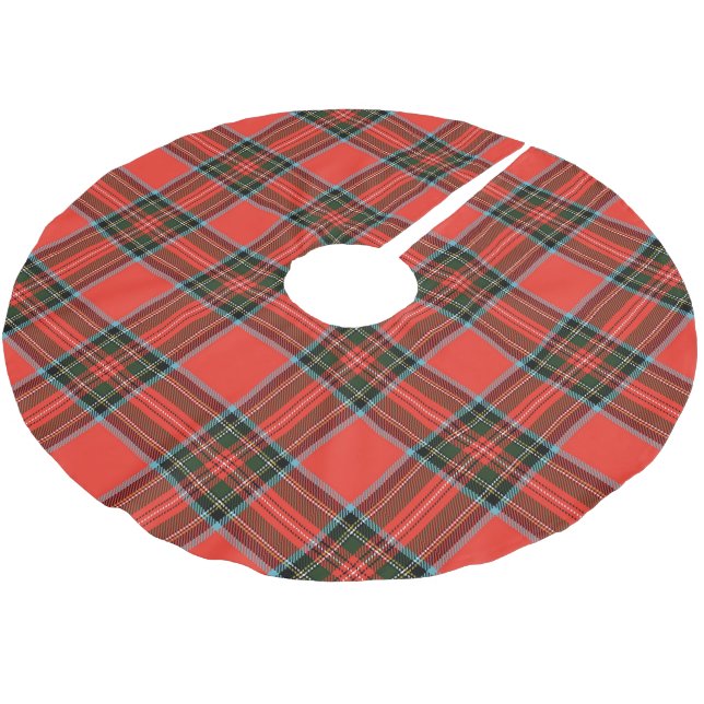 Rot-Schwarz-Weiß-Karo-Muster Polyester Weihnachtsbaumdecke (Schrägansicht)