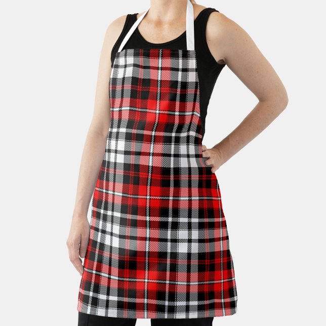 Rot-Schwarz-Weiß-Karo-Tartan-Musterdesign  Schürze (Von Creator hochgeladen)
