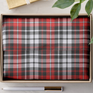 Rot-Schwarz-Weiß-Karo-Tartan-Musterdesign Seidenpapier