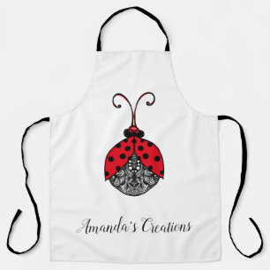 Rot-Schwarz-Weiß-Leinen-Longbug Schürze