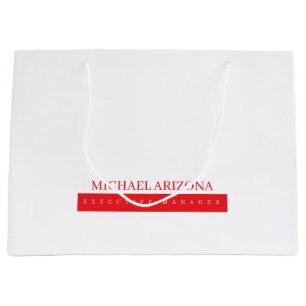 Rot Schwarz & Weiß Minimalistisches Einfach Einfac Große Geschenktüte