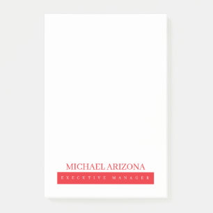 Rot Schwarz & Weiß Minimalistisches Einfach Modern Post-it Klebezettel