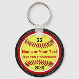 Rot, Schwarz, Weiß, PERSONALISIERTE Softball-Schlü Schlüsselanhänger