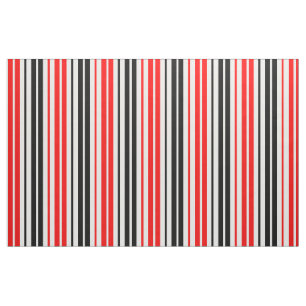 Rot Schwarz Weiß Streifen Muster Design  Stoff