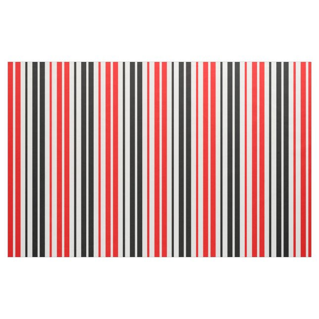 Rot Schwarz Weiß Streifen Muster Design  Stoff (Fat Quarter (45,7 x 55,9 cm))