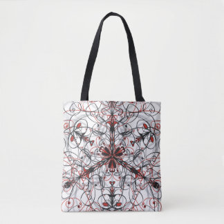Rot, Schwarz, Weiß und Grau Kaleidoskop-Tasche