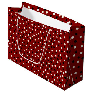 Rot/Schwarz/Weiße Poke-A-Dot-Design Große Geschenktüte