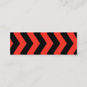 Rot-Schwarz-Zig-Zag-Muster Mini Visitenkarte
