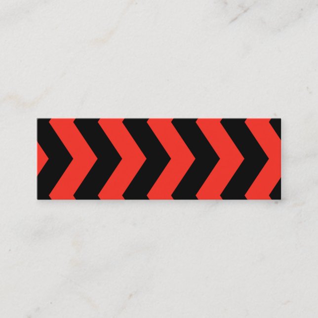 Rot-Schwarz-Zig-Zag-Muster Mini Visitenkarte (Vorderseite)