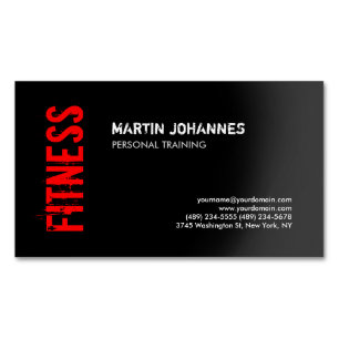 Rot-Schwarze Fitness-Personal-Trainer-Visitenkarte Magnetische Visitenkarte