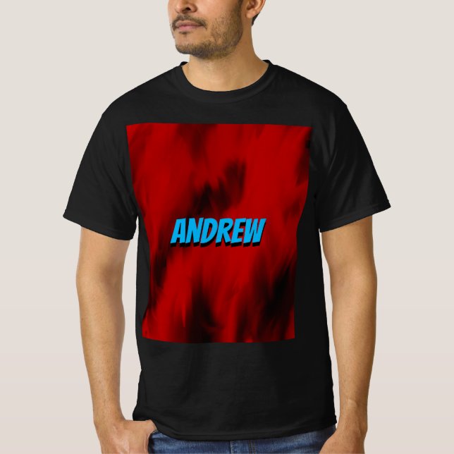 Rot schwarze Flammen Moderne geometrische Mode 1 T-Shirt (Vorderseite)