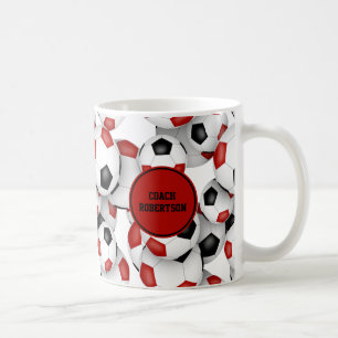 Rot-schwarze Fußballmannschaft Farben Geschenk für Kaffeetasse