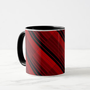 Rot-schwarze geometrische Patchworkdecke  Tasse