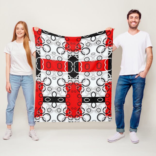 Rot-Schwarze-Kreise-Sherpa-Wurfdecke Fleecedecke (Beispiel)