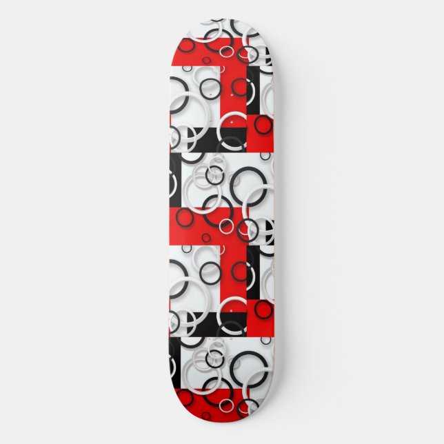 Rot-Schwarze-Kreise-Sherpa-Wurfdecke Skateboard (Vorderseite)