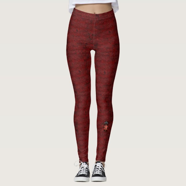ROT/SCHWARZE LEGGINGS MIT ROTEM LADYBUG (Vorderseite)