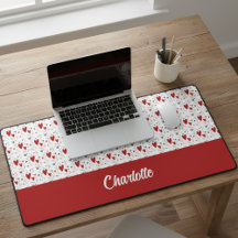 Rot-Schwarze Retro-Herzen mit Monogramm-Namen