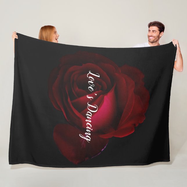 Rot, schwarze Rose Fleecedecke (Beispiel)