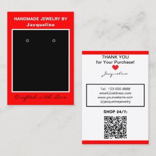 Rot-Schwarze Schmuck-Ohrhänger-Website-QR-Code Visitenkarte