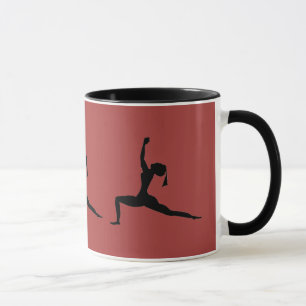 Rot-Schwarze-Yoga-Pose-Kaffeetasse Tasse