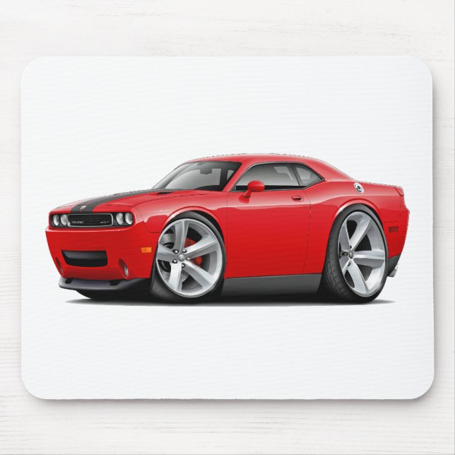 Rot-Schwarzes Auto des Herausforderer-SRT8 Mousepad (Vorne)