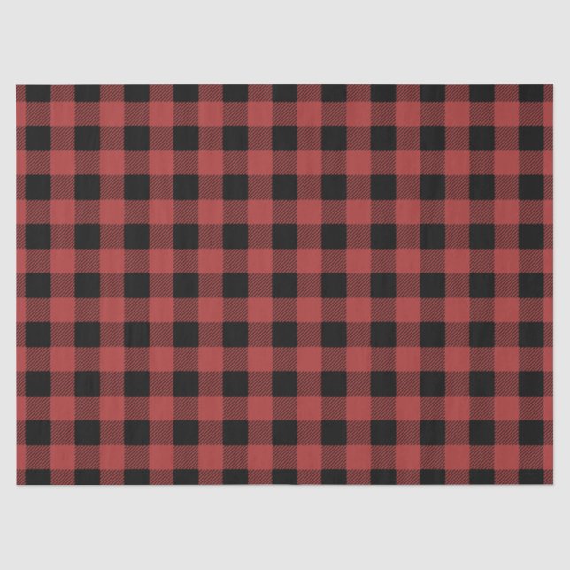 Rot-schwarzes Büffel-Karo-Gingham-Holzfäller-Muste Seidenpapier (Vorderseite)