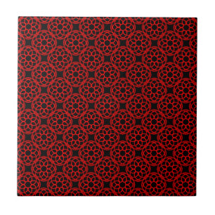 Rot-schwarzes geometrisches nahtloses Muster Fliese