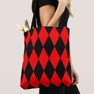Rot-schwarzes Harlekin-Diamant-Schachbrett-Design 