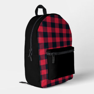 Rot-schwarzes Karomuster Bedruckter Rucksack