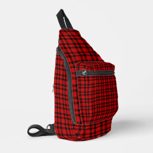 Rot-schwarzes Karomuster Crossbody Bag