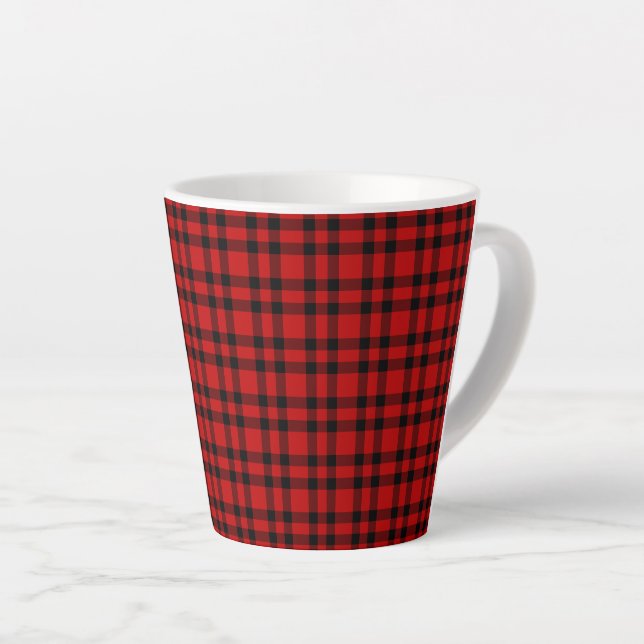 Rot-schwarzes Karomuster Milchtasse (Rechte Ecke)