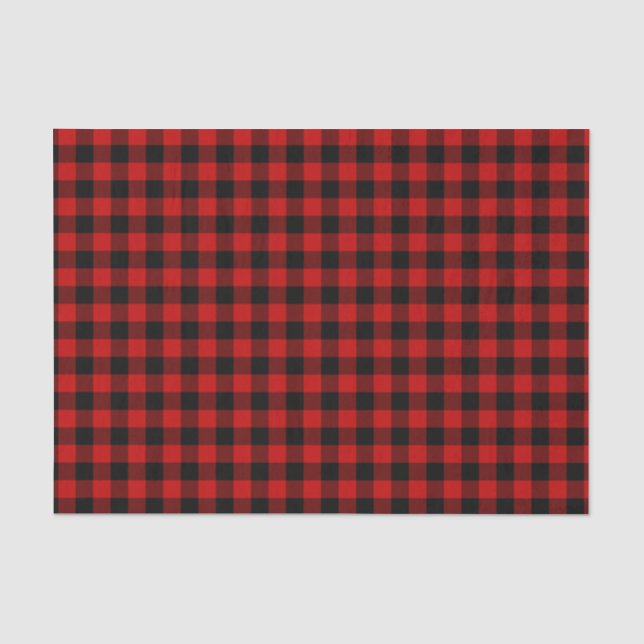 Rot-schwarzes Karomuster Seidenpapier (Vorderseite)