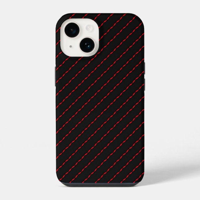 Rot-schwarzes Muster iPhone Hülle (Rückseite)