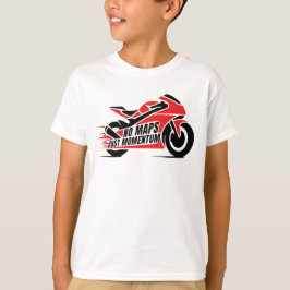 Rot-Schwarzes Sportmotorrad T-Shirt