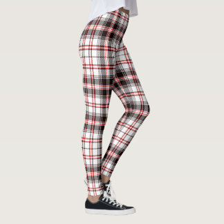 Rot-schwarzes Tartanmuster Leggings