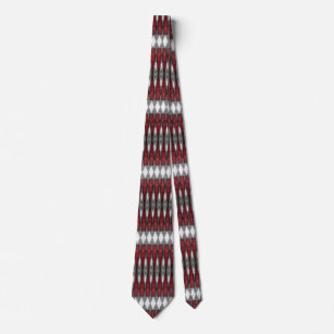 Rot-, Schwarzes und Grauesgeometrisches Muster Krawatte