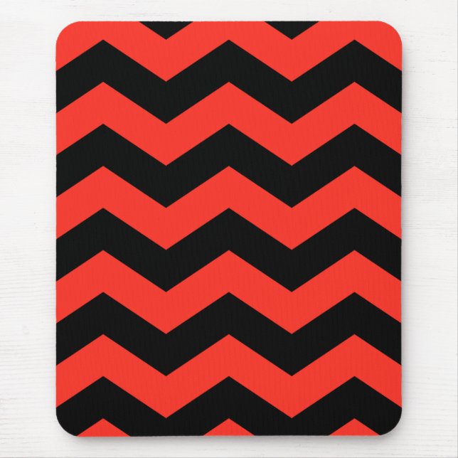 Rot-schwarzes Zickzackmuster Mousepad (Vorne)