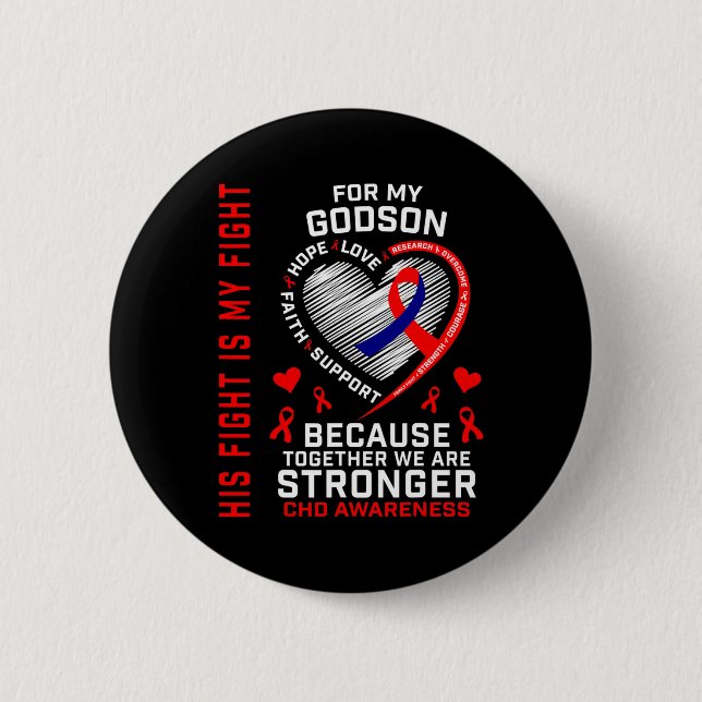 Rot sein Kampf ist mein Kampf Godson Chd Bewusstse Button (Vorderseite)
