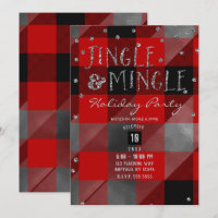 Rot Silber Büffel Karo Jingle & Mingle Holiday